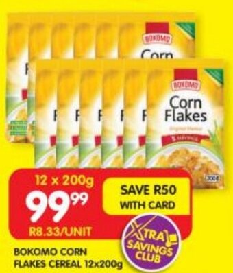 Shoprite BOKOMO CORN FLAKES CEREAL 12x200g offer