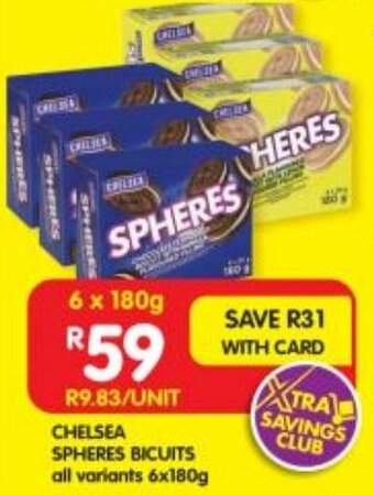 Chelsea Spheres Biscuits all variants 6x180g