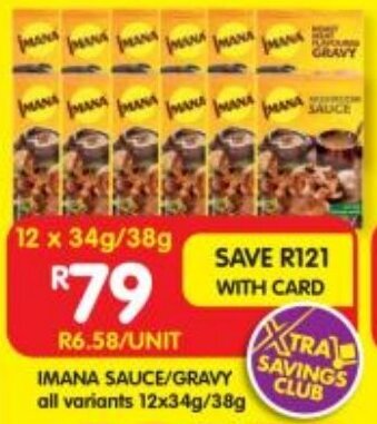 Shoprite IMANA SAUCE/GRAVY all variants 12x34g/38g offer