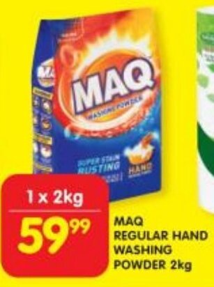 Shoprite MAQ REGULAR HAND WASHING POWDER 2kg offer
