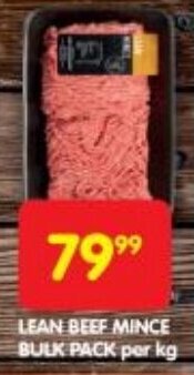 Shoprite LEAN BEEF MINCE BULK PACK per kg offer