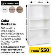 Builders Warehouse Home & Kitchen Cuba Bookcase 800mm(h) x 390mm(w) x 300mm(d) offer