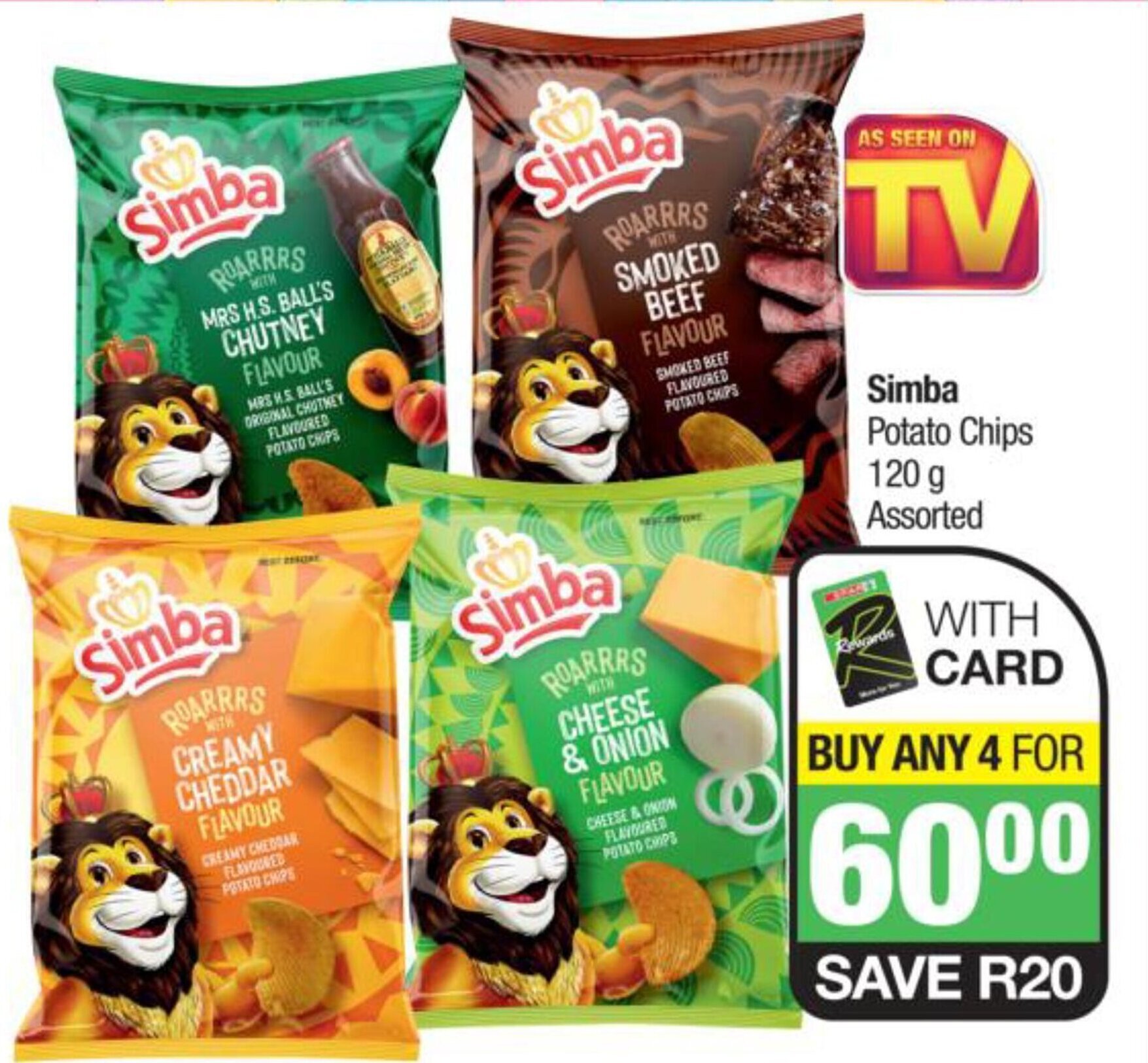 Simba Potato Chips 120 g Assorted offer at Spar