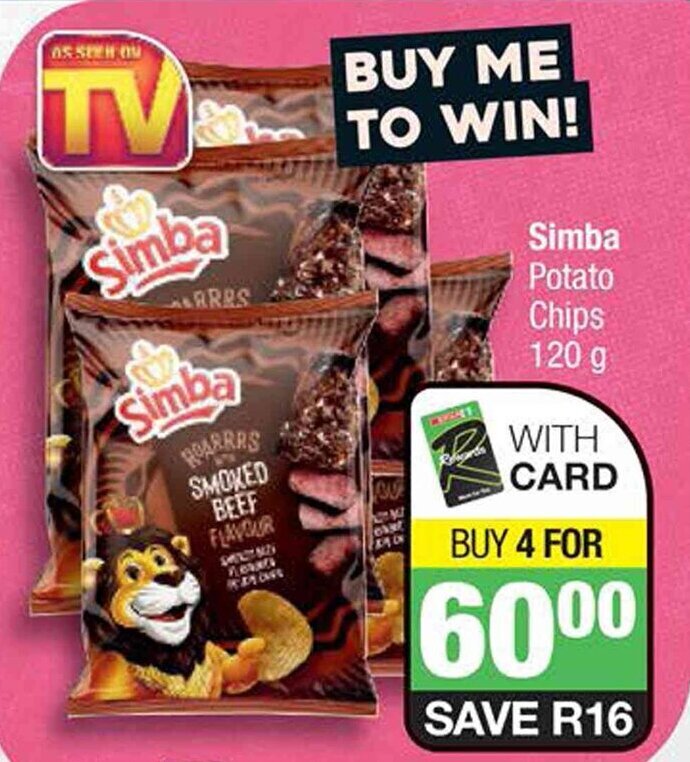 Simba Potato Chips 120g offer at Spar