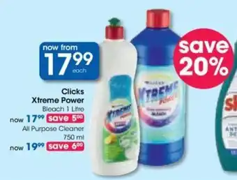 Clicks Clicks Xtreme Power Bleach 1 Litre offer