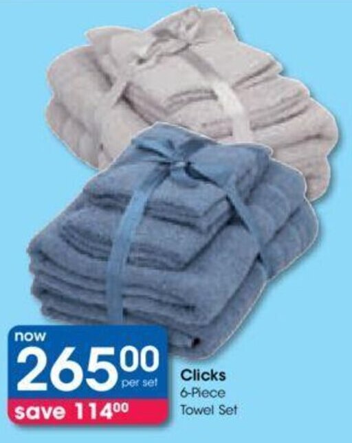 Clicks 6Piece Towel Set offer at Clicks