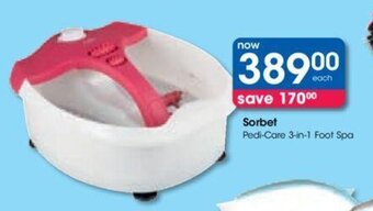 Clicks Sorbet Pedi-Care 3-in-1 Foot Spa offer