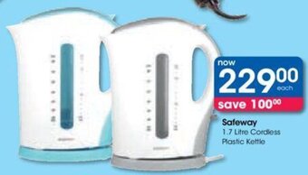 Clicks Safeway 1.7 Litre Cordless Plastic Kettle offer