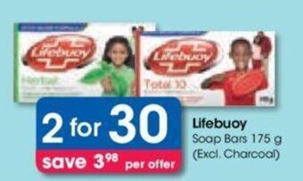 Clicks Lifebuoy Soap Bars 175 g (Excl. Charcoal) offer