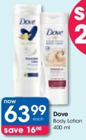 Clicks Dove Body Lotion 400ml offer