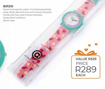 Honey Fashion Accessories Green time teacher watch. offer
