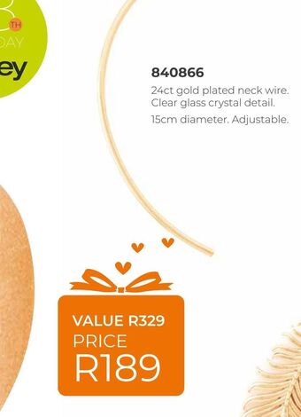 Honey Fashion Accessories 24ct gold plated neck wire offer