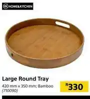 Builders Warehouse Home & Kitchen Large Round Tray (Bamboo) 420mm x 350mm offer