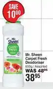 Dis-Chem Mr. sheen carpet fresh deodoriser assorted-600g offer