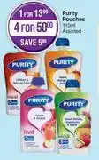 Dis-Chem Purity pouches assorted-110ml offer
