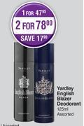 Dis-Chem Yardley english blazer deodorant assorted-for 1 x 125ml offer