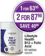 Dis-Chem Lifestyle health b12 + folic acid-for 2 x 60 tablets offer