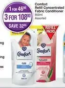 Dis-Chem Comfort refill concentrated fabric conditioner assorted-for 1 x 800ml offer