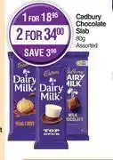 Dis-Chem Cadbury chocolate slab assorted-for 1 x 80g offer