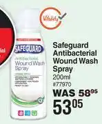 Dis-Chem Safeguard antibacterial wound wash spray-200ml offer