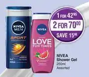 Dis-Chem Nivea shower gel assorted-for 2 x 250ml offer