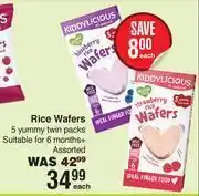 Dis-Chem Kiddy licious rice wafers 5 yummy twin packs-each offer