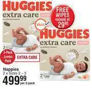 Dis-Chem Huggies nappies 2 x sizes 2-5-per 2 pack offer