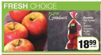 Spar Freshline Red Apples or Golden Delicious Apples 1.5kg offer