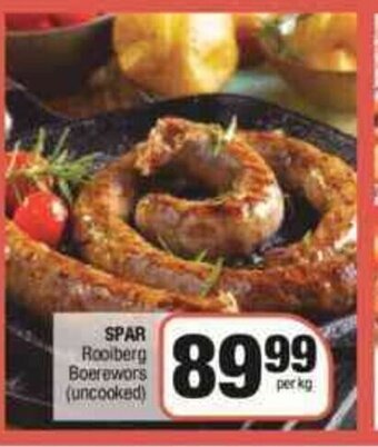 Spar Spar Rooiberg Boerewors per kg offer