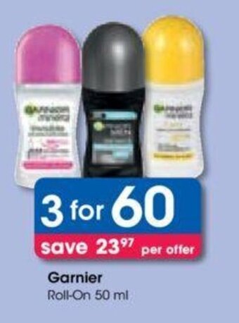 Clicks Garnier Roll-On 50 ml offer