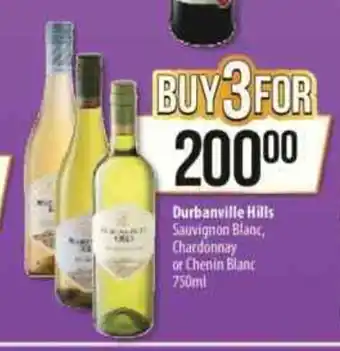 Spar Durbanville Hills Sauvignon Blanc, Chardonnay or Chenin Blanc 750ml offer
