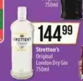 Spar Stretton's Original London Dry Gin 750ml offer