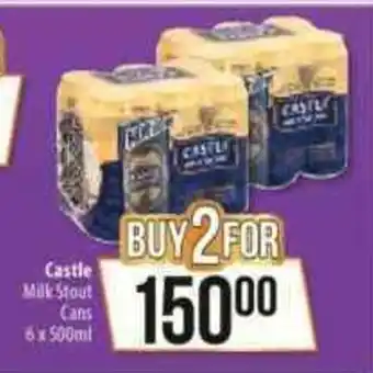 Spar Castle Milk Stout Cans 6x500ml offer