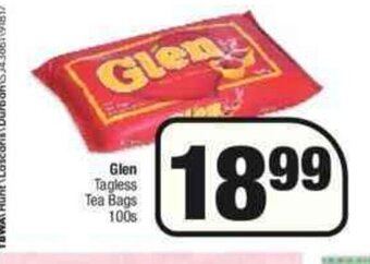 Spar Glen Tagless Tea Bags 100s offer