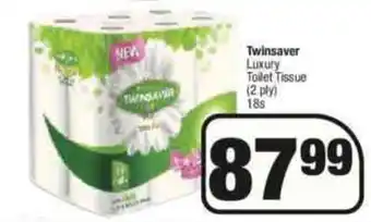 Spar Twinsaver Luxury Toilet Tissue 2 Ply 18s offer