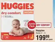 Huggies dry comfort jumbo pack nappies sizes-2-5-per pack