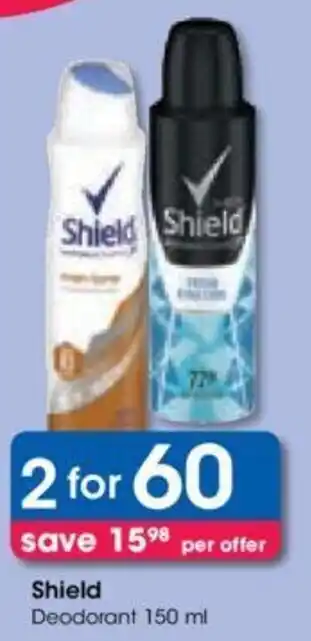 Clicks Shield Deodorant 150ml offer