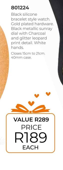 Honey Fashion Accessories Black silicone bracelet style watch offer