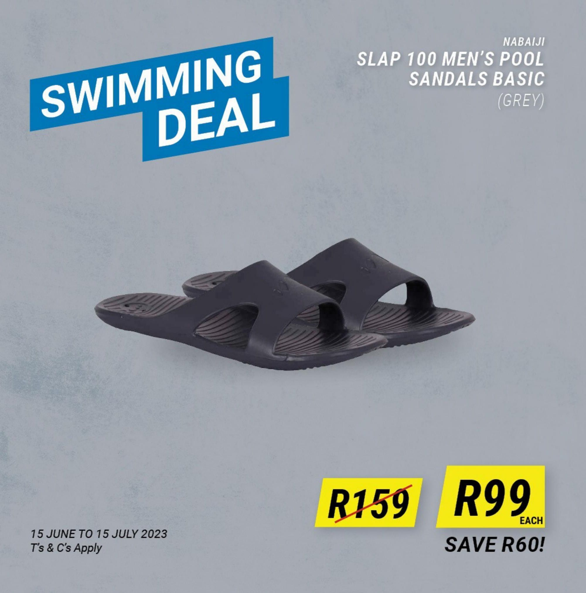 Slap 100 men's pool sandals basic offer at Decathlon