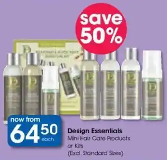 Clicks Design Essentials Mini Hair Care Products or Kits (Excl. Standard Sizes) offer