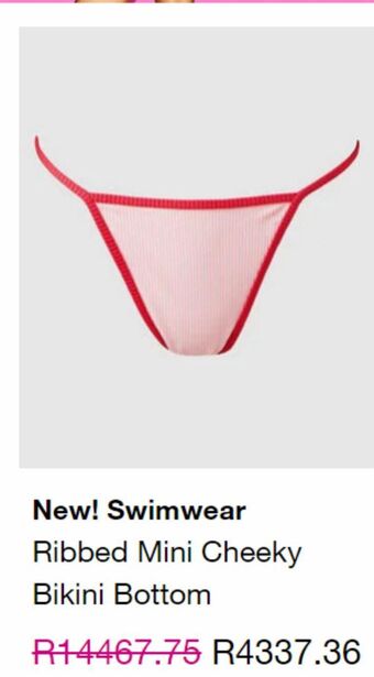 Ribbed mini cheeky bikini bottom