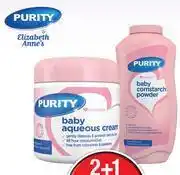 Dis-Chem Purity & elizabeth anne's baby aqueous cream assorted-450ml each offer