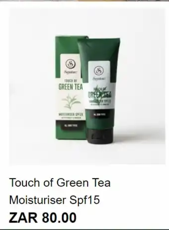Signature Cosmetics Touch of green tea moisturiser spf15 offer