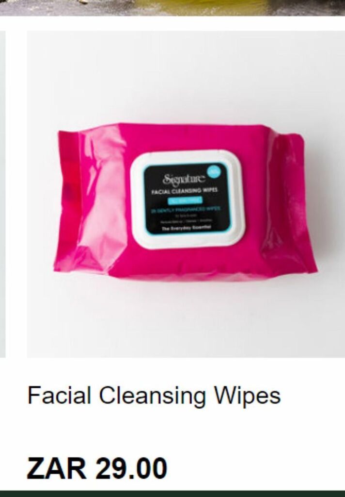 Facial cleansing wipes offer at Signature Cosmetics