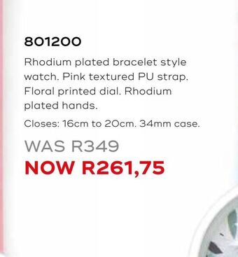 Honey Fashion Accessories Rhodium plated bracelet style watch offer