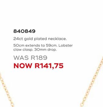 Honey Fashion Accessories 24ct gold plated necklace offer