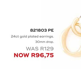 Honey Fashion Accessories 24ct gold plated earrings offer