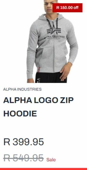 Alpha logo zip hoodie
