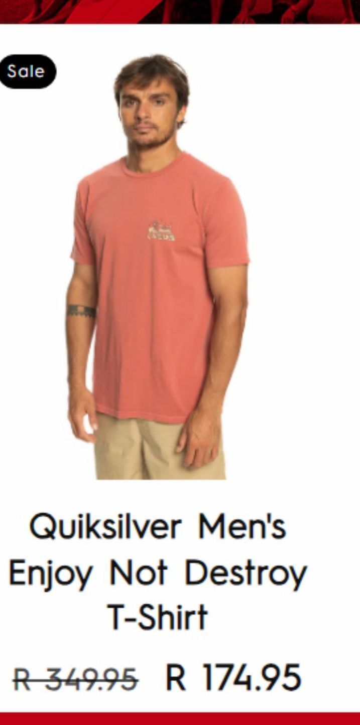Quiksilver men's enjoy not destroy tshirt offer at Quiksilver