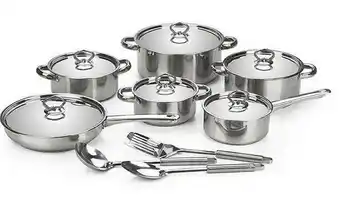 15 piece heavy bottom stainless steel cookware set